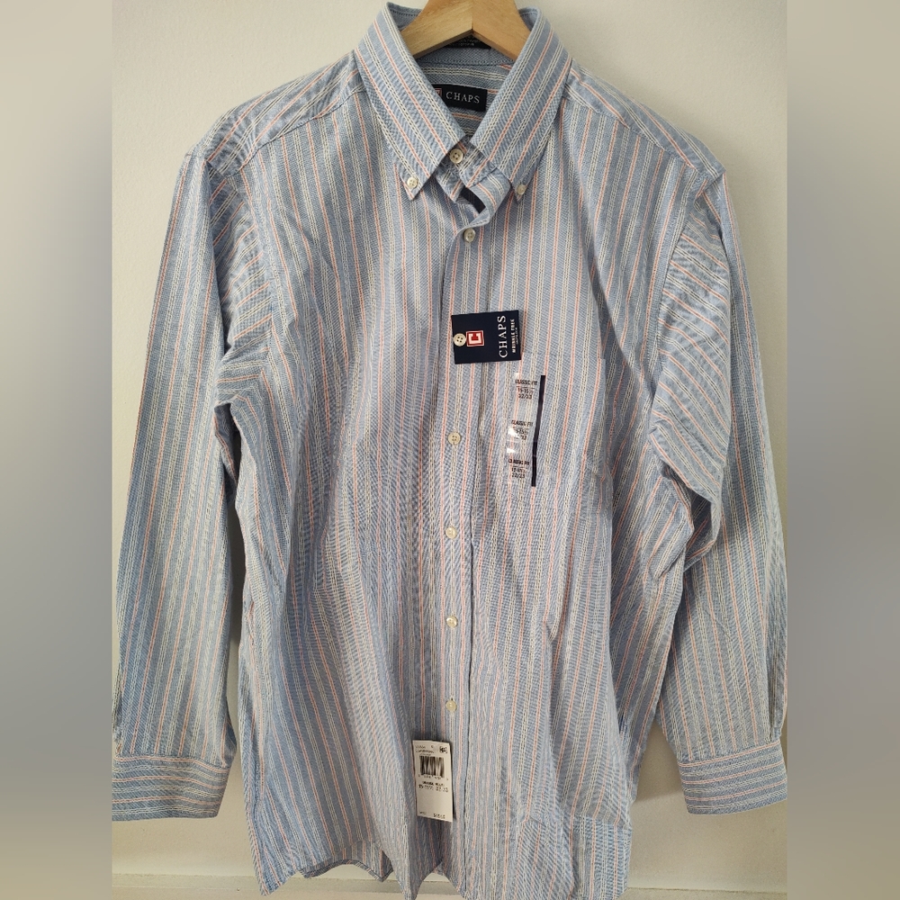 Chaps Classic Fit Oxford Shirt- Size 15-15 1/2 32-33, NWT